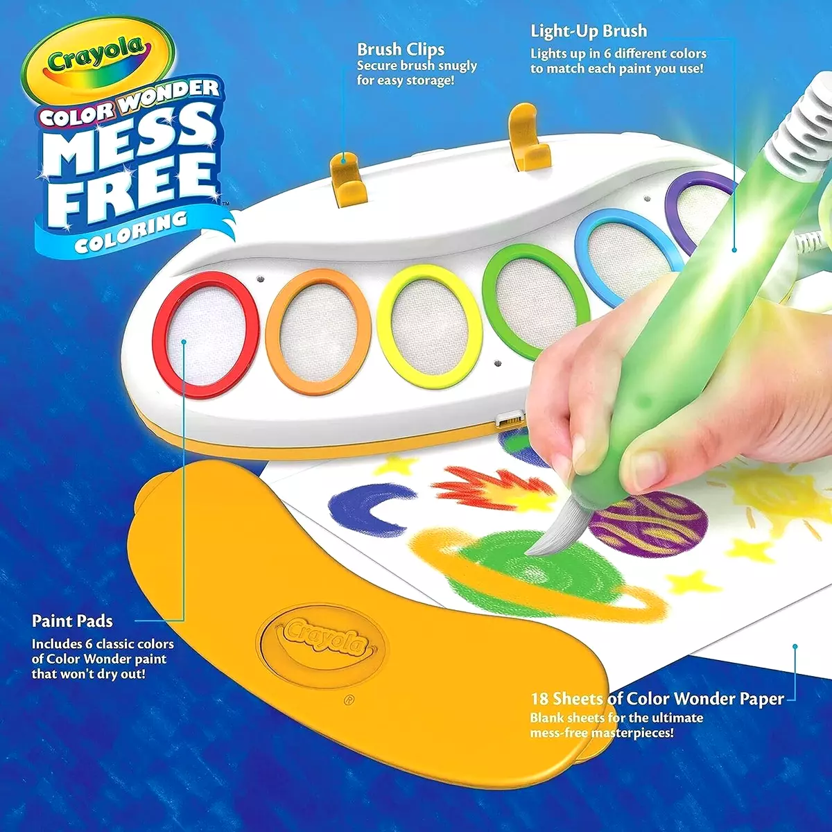 Color Wonder Magic Light Brush, Mess Free Painting, Gift for Kids, 3, 4, 5,  6