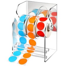 3 Disks Adjustable Acylic Label Dispenser Sticker Roll Holder Sticker Dispens