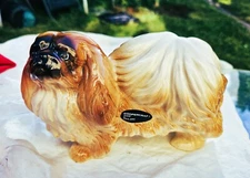 Vintage original Coopercraft Ceramic Figurine Of A Pekinese Dog Made in England