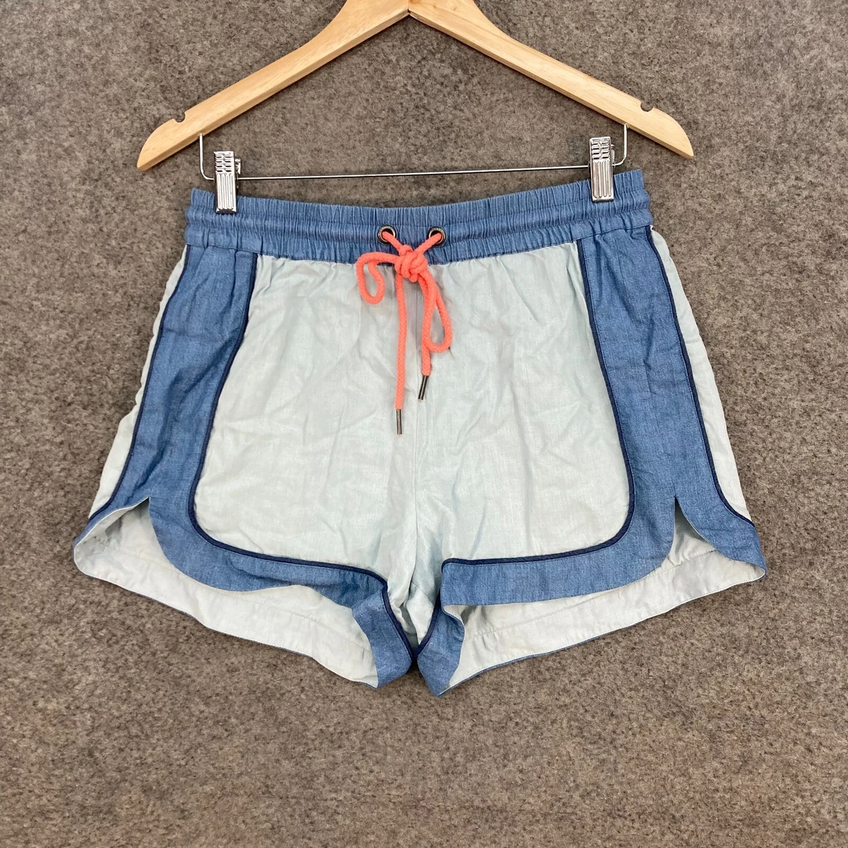 Tigerlily Shorts Womens 10 Blue Elastic Waist Paperbag Drawstring