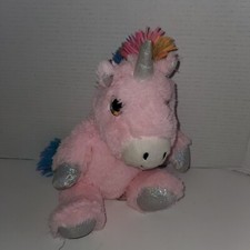 12 Spark Create Imagine Pink Sparkly Rainbow Unicorn Plush 12m