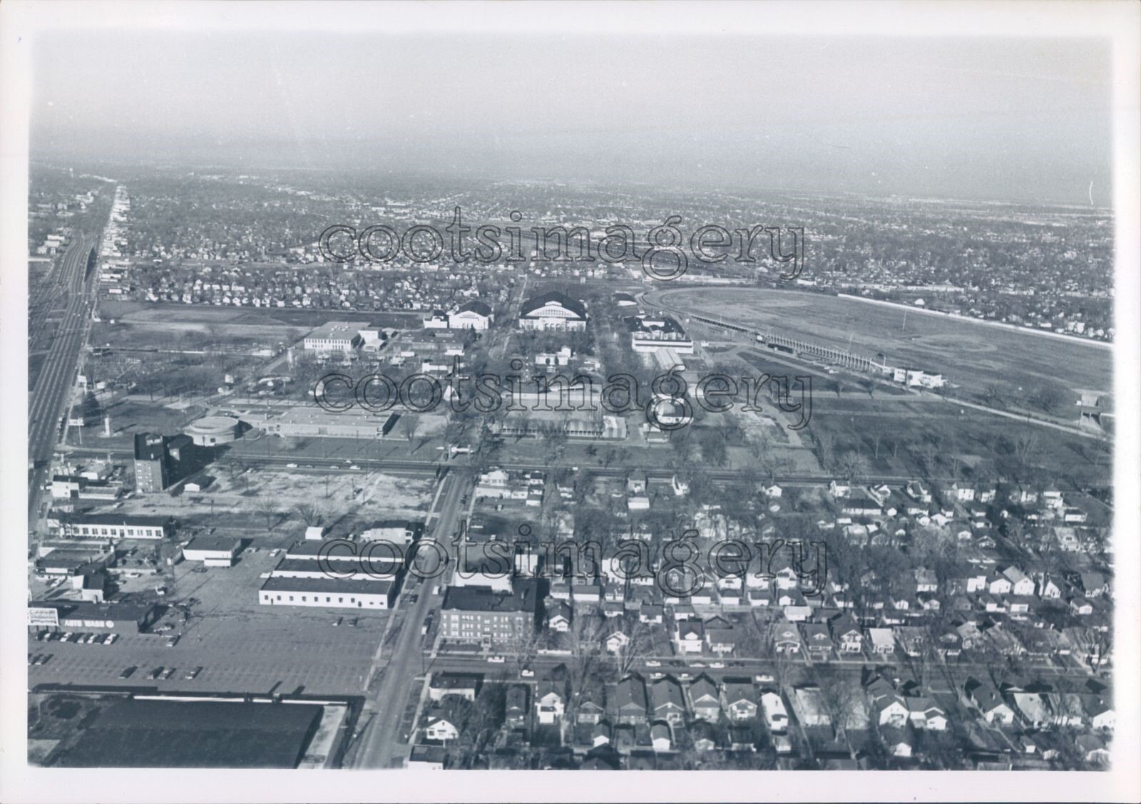 1966 Press Photo Aerial Michigan State Fair Grounds 1960s Detroit