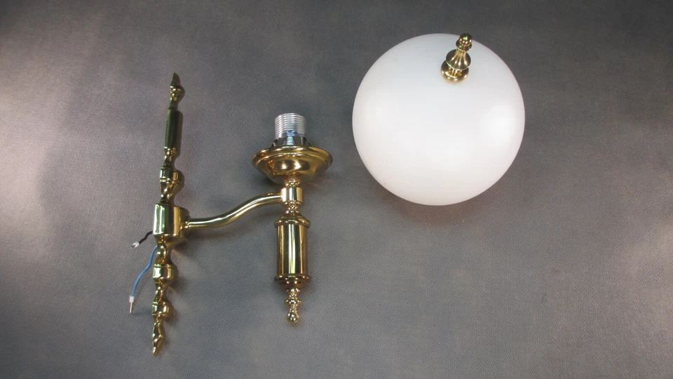 Retro Wandlampe Vintage Wandleuchte 1971 Antik Stil Messing Flurlampe - Bild 3 von 4