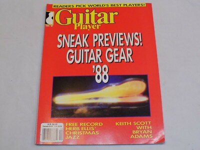 Guitar Player Magazine December 1987 Herb Ellis Keith Scott Bryan Adams w/RECORD