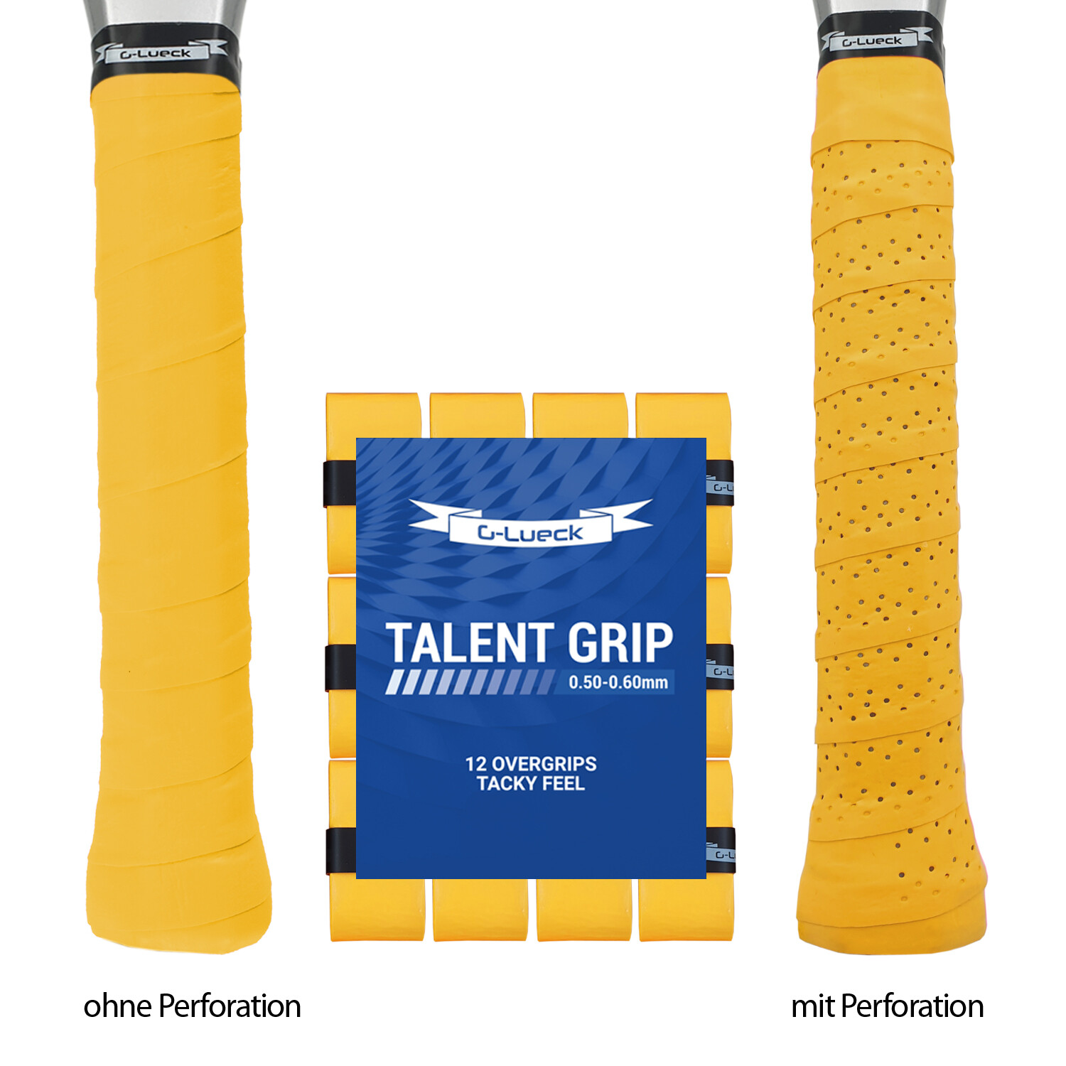 GLueck 12er Tennis Overgrip mit/ohne Perforation Griffband Squash