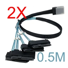 Mini SAS SFF-8087 To 4 SAS SFF-8482 Hard Drive Forward Breakout Cable RAID HBA