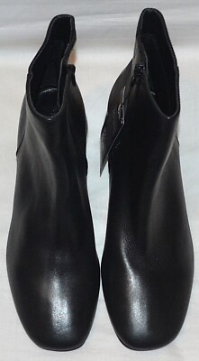 DAMEN M&S COLLECTION ECHTLEDER BLOCK HELL STIEFELETTEN GRÖSSE 6 SCHWARZ