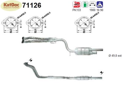   Katalysator für Mercedes 124/E-Klasse (124), 2.0/2.2, 100/110kW, Euro 2