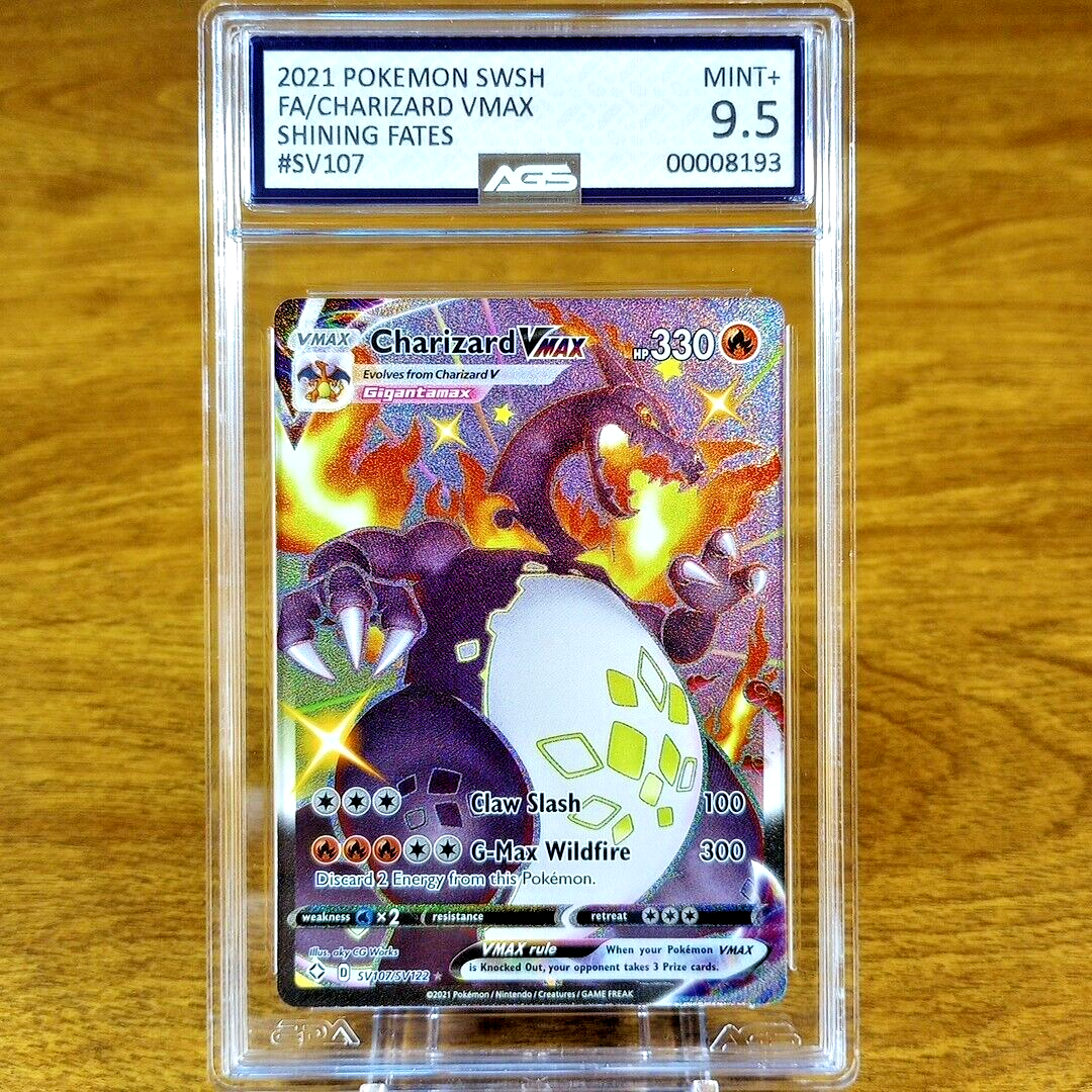 Pokemon Shining Fates Charizard VMAX SV107/SV122 AGS Mint+ 9.5