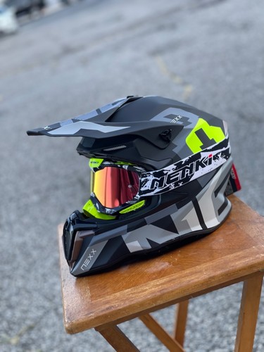 mx helmet with goggles