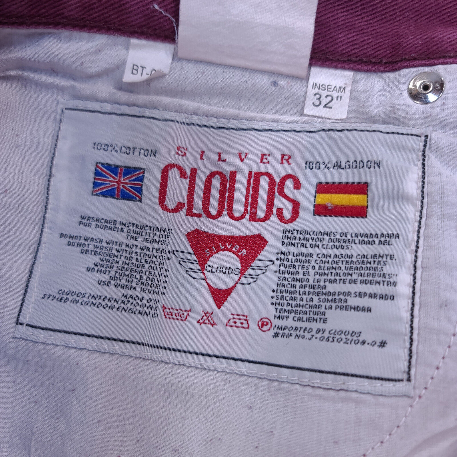 Vintage Silver Clouds Jeans Mens 34x32 Purple Hea… - image 10