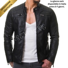Giubbotto Giubbino Giacca Bomber Uomo Slim Fit in di PELLE 100%★ & di PELLE PU 