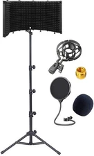 GLEAM Microphone Isolation Shield with Adjustable 2.5ft to 5.8ft Stand