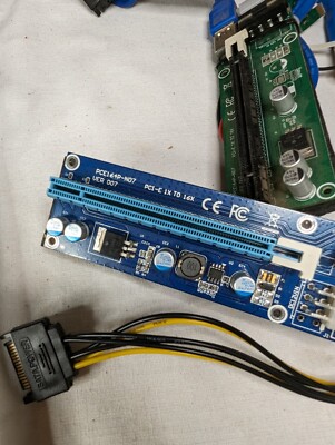 PCI-E 1x to 16x Powered - GPU Riser Extender Adapter Card - 2 Types Incld 9 unit