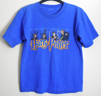 Vintage Warner Bros HARRY POTTER CHARACTERS Royal Blue T Shirt SIZE M(?) NO TAG
