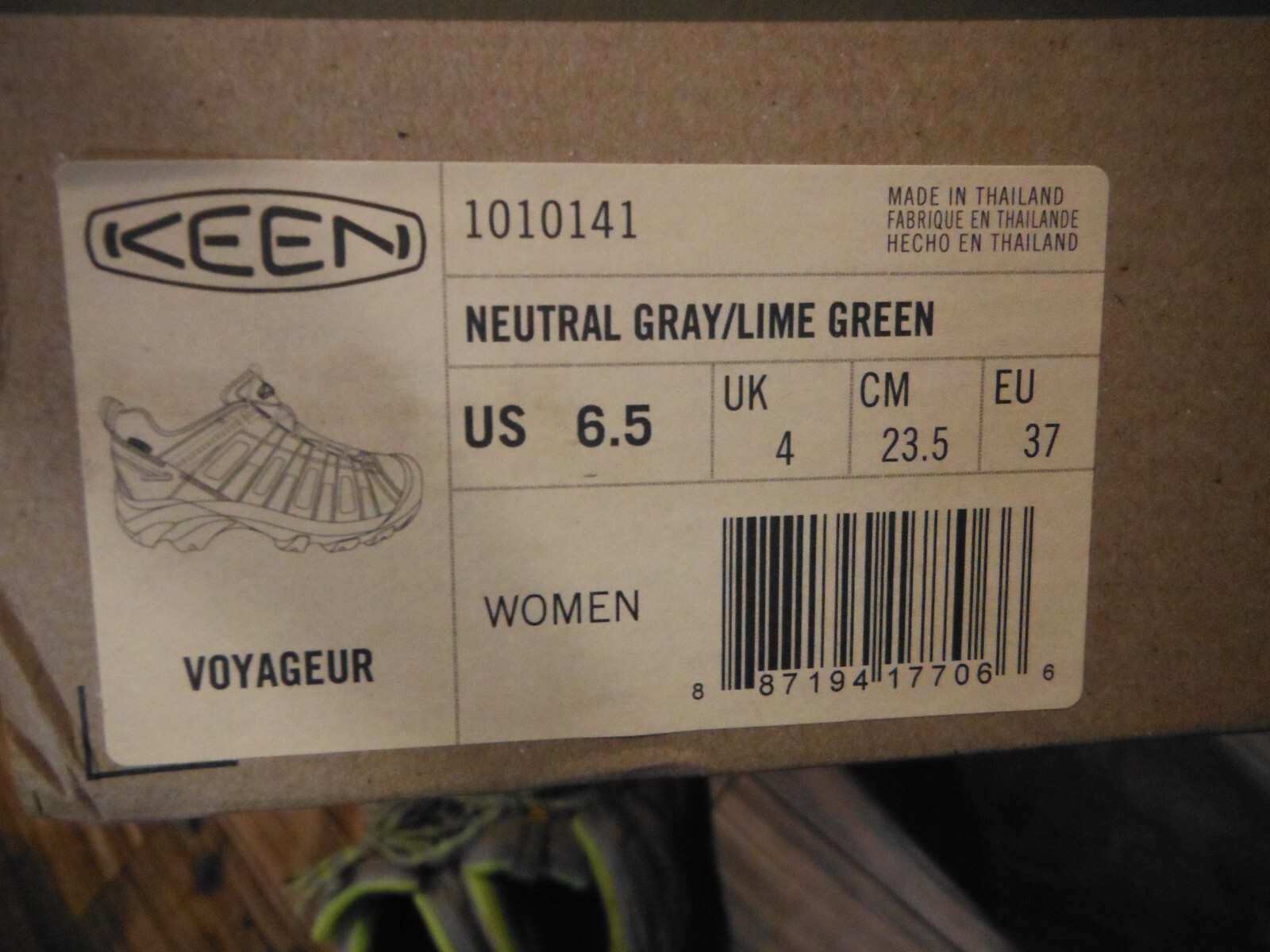 Scarpe da ginnastica Keen Voyageur grigio neutro e verde lime da donna US 6 5