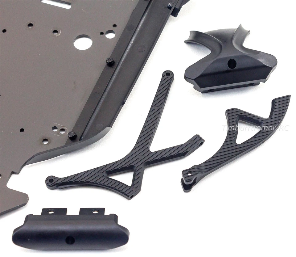 HoBao Hyper SS Aluminum Main Chassis Side Guards Braces Bumper 90041 90023 Ofna - Image 3 of 3