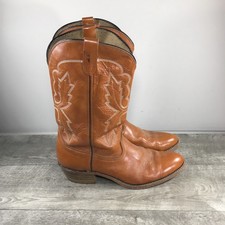 Berman&rsquo;s Brown Leather Cowboy Western Rancher Mens Boots Sz 12 USA Made Vintage
