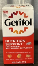 Geritol Vitamins Multivitamin & Mineral Supplement 100 Tablets Exp 8/2028