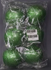 Vickerman 4  Green Sequin Ball Ornament  6 per Bag