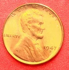 1947-S Lincoln Wheat Cent Penny GEM RED BU From an Original Bank Roll