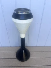 Mid Century Modern Ashtray Stand Vintage Space Age Atomic Black White 1960s