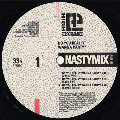 High Performance - Do You Really Wanna Party? (Vinyl 12'' - 1989 - US - Original)