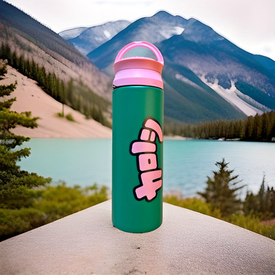 Holy Energy+Ausverkauft+MATCHA MANIA THERMO SHAKER  Grün Pink Tragegriff 0,7l
