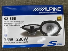 Alpine S2-S68 S-Series 6"x8" 2-way Coaxial Speakers Brand New S-Type