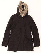Giacca a vento Woolrich donna Penn-Rich con cappuccio UK 16 Large nera DR24