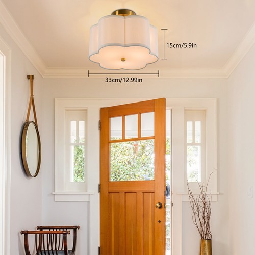 Modern Ceiling Light Drum Shade Flower Chandelier Flush Mount Pendant Lamp NEW - Picture 3 of 18