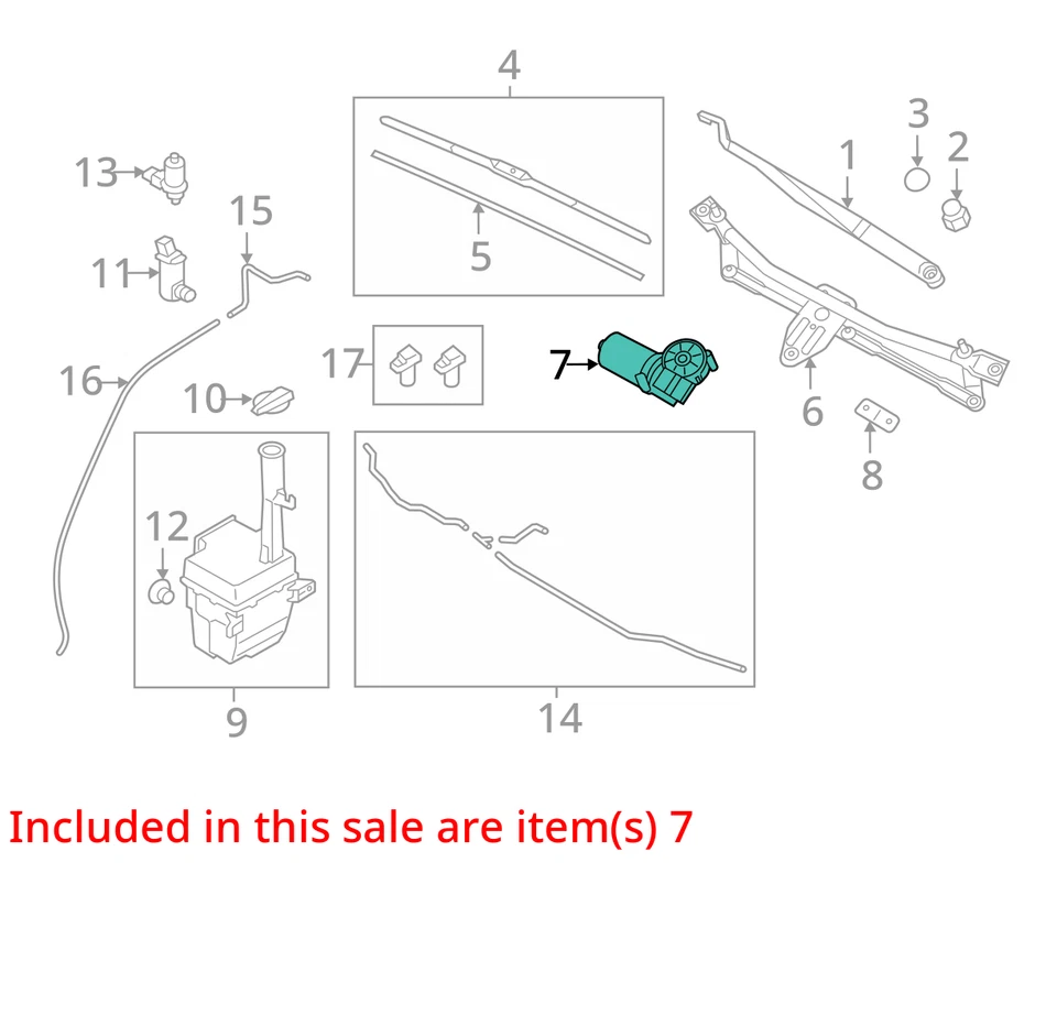 2011-2016 Kia Optima Front Windshield Wiper Motor MCW5K - Image 2 of 3