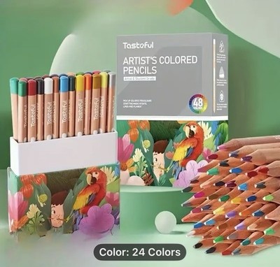 24 Artist s Colored Pencils Triangle Barrel NEW Shipping Included