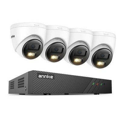ANNKE 5MP PoE Überwachungskamera Set Außen 8CH NVR 4 Kamera Zwei-Wege-Audio