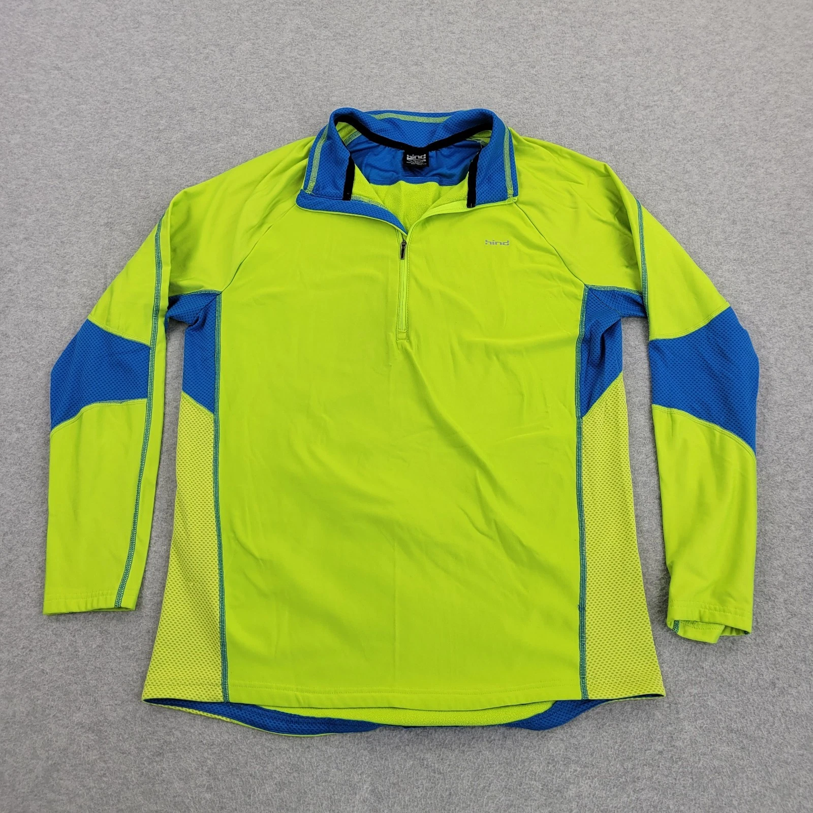 Hind 1/4 Zip Pullover Mens XL Performance Green Activewear Bright Neon Safety