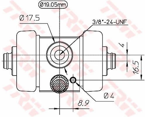 CILINDRO DE FRENO DE RUEDA FRENO DE TAMBOR TRW BWD194 P PARA AUSTIN-HEALEY SPRITE MK.II - Imagen 3 de 4