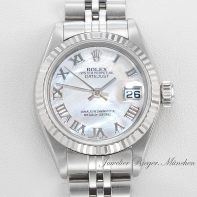 Rolex Lady Datejust Edelstahl Weissgold 750 2005 Perlmutt Automatik Stahl Gold