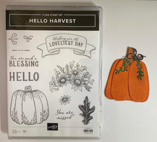 Stampin Up Hello Harvest Stamps  Rustic Pumpkin Dies Bundle
