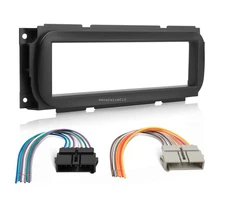 Single DIN Radio Install Dash Bracket Wire Kit For 1998-2003 Chrysler/Dodge/Jeep