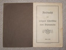 Stommeln: Mały nabożeństwo do błogosławionej Christiny, Kolonia 1921 Scharmitzel Cöln