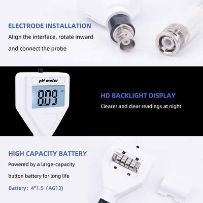 PH-98218 Skin Soil Food PH Meter Waterproof Digital Acidity Tester LCD
