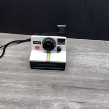Vintage Polaroid One Step Instant Film Camera SX-70 Rainbow Stripe Strap TESTED