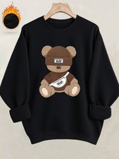 Women'S Casual Crewneck Sweatshirt, Fleece-Lined Long-Sleeve Pullover, Multipl