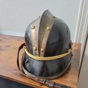 Antique German Leather Officer's Firefighting Firefighter Helmet (1920s - 1930s)