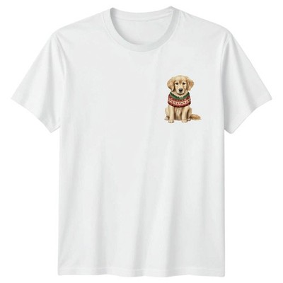 Golden Retriever Welpe Hunde Weihnachten Tiere Urlaub Herren Damen Grafik T-Shirt