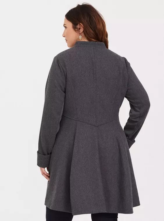 Torrid Outlander Claire Button Down Gray Coat Siz… - image 3