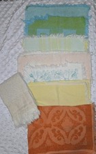 Lot Of Vintage Washcloths & Hand Towel, Fingertip Towel