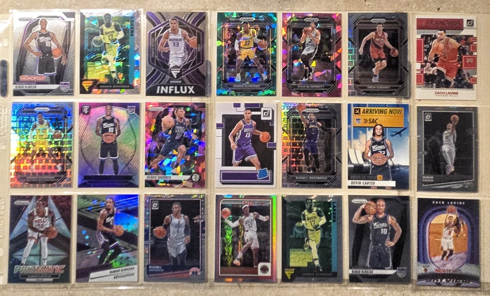 Lote de 48 cartas de Sacramento Kings lista de 25-26, numeradas, paralelas, radiocontrol y más Foto 2 de 4