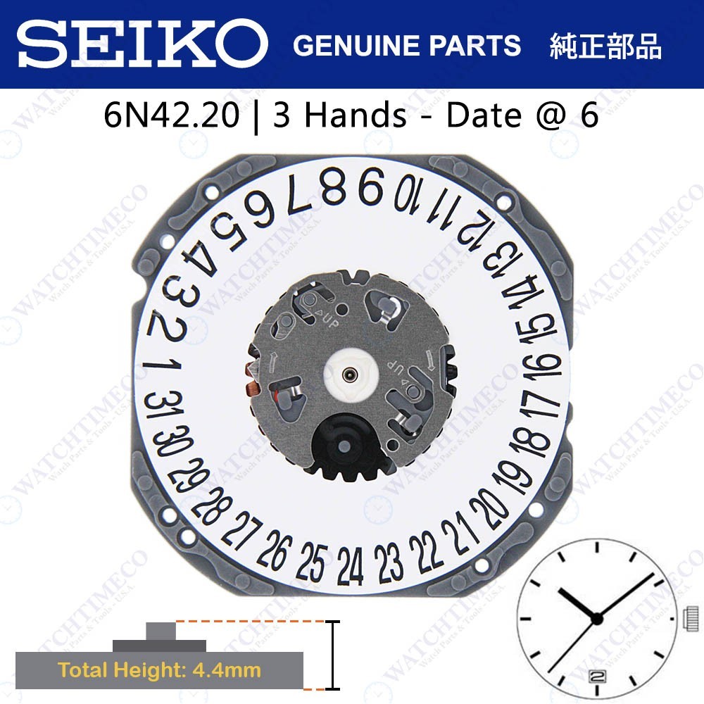 Genuine Seiko 6N42 Watch Movement 3 Hands, Date at 6 | eBay