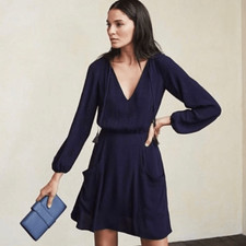 Reformation Misha Dress w/ Pockets in Blue Marine Size 2